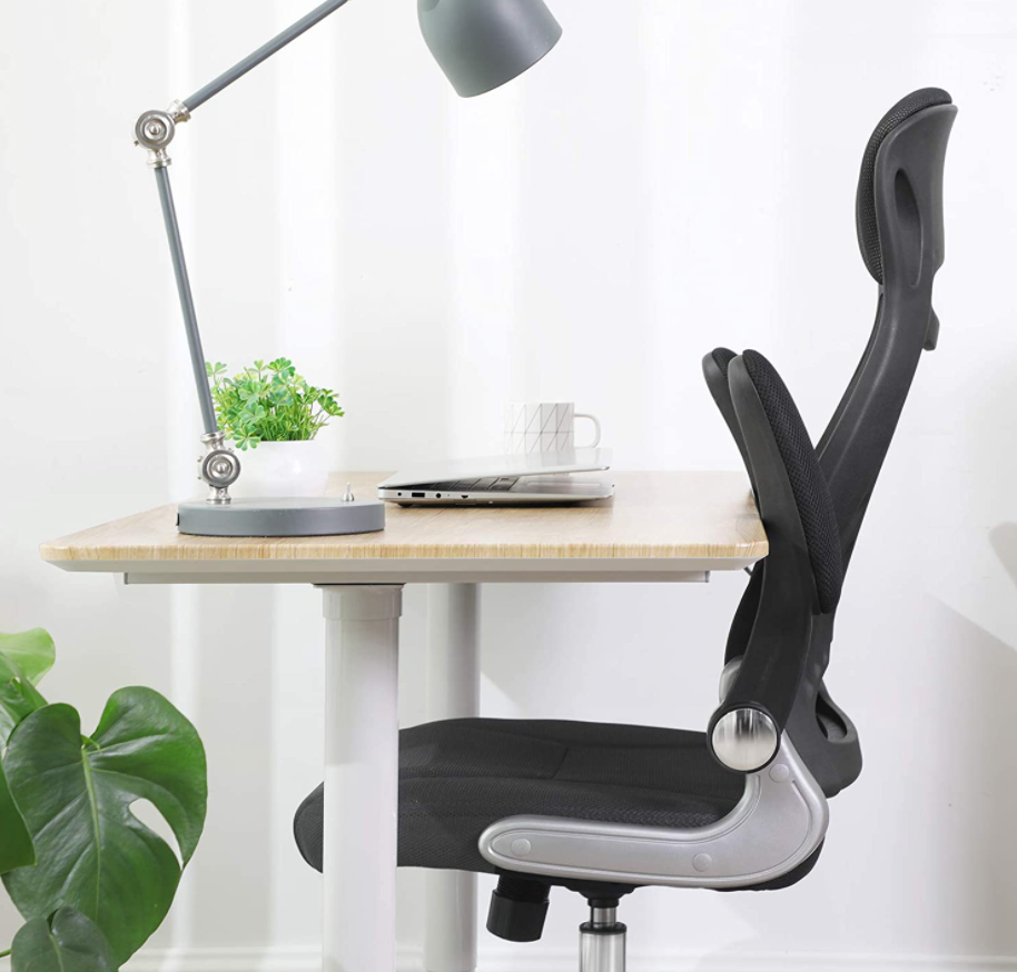 silla oficina Songmics OBN86BK negra con base aluminio